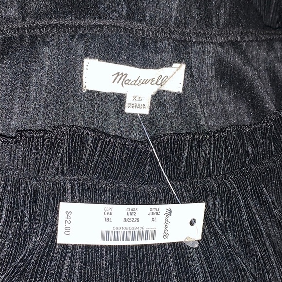 NWTs MADEWELL Nicole Pleated Ruffle Black Tank Top - Picture 4 of 4